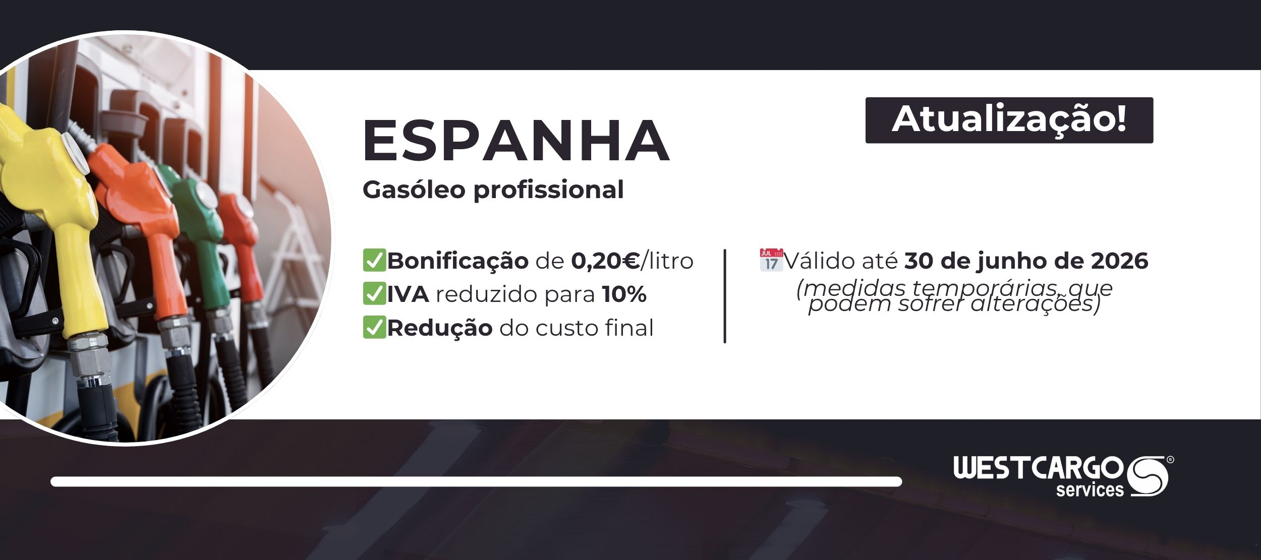 ESPANHA | Apoio de 0,20€/litro ao gasóleo profissional (como é pago, como influencia o preço do transporte e porque não deve ser repercutido no cliente)